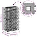 Gabion højbed Sølv