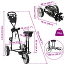 Golf Trolley med sæde Sort og Hvid 100 x 60 x 130 cm Jern