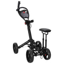 Golf Trolley med sæde Sort Aluminium Sammenklappelig