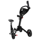 Golf Trolley med sæde Sort Aluminium Sammenklappelig