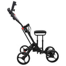 Golf Trolley med sæde Sort Aluminium Sammenklappelig