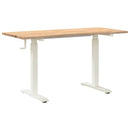 Bord med opbevaring Hvid og Naturlig 140 x 60 cm Massivt Eg Træ