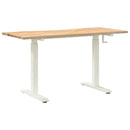 Bord med opbevaring Hvid og Naturlig 140 x 60 cm Massivt Eg Træ
