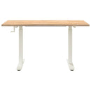 Bord med opbevaring Hvid og Naturlig 140 x 60 cm Massivt Eg Træ