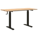 Bord med opbevaring Sort og naturlig 140 x 60 cm Massivt Eg Træ