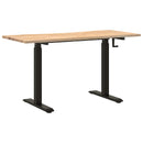 Bord med opbevaring Sort og naturlig 140 x 60 cm Massivt Eg Træ