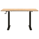Bord med opbevaring Sort og naturlig 140 x 60 cm Massivt Eg Træ
