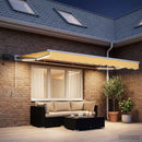 Manuel markise-ramme med LED-lys Sandfarvet 3,5 x 2 m