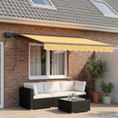 Manuel markise-ramme med LED-lys Sandfarvet 3,5 x 2 m