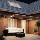 Manuel markise-ramme med LED-lys Sandfarvet 4 x 2 m