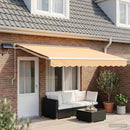 Manuel markise-ramme med LED-lys Sandfarvet 4 x 2 m