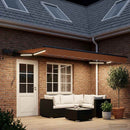 Manuel markise-ramme med LED-lys Sandfarvet 4 x 2 m
