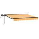 Manuel markise-ramme med LED-lys Sandfarvet 3,5 x 2,5 m
