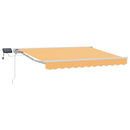 Manuel markise-ramme med LED-lys Sandfarvet 4,5 × 3,5 m