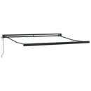 Udtrækkelig markise Gråbrun 500 × 300 cm Stof og Metal