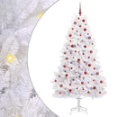 Kunstigt Hinged Juletræ Hvid 210 cm PVC og Stål