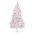 Kunstigt Hinged Juletræ Hvid 210 cm PVC og Stål