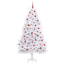Kunstigt Hinged Juletræ Hvid 210 cm PVC og Stål
