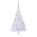 Kunstigt juletræ med 150 LED'er Hvid 120 cm PVC og Stål