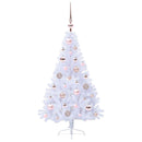 Kunstigt juletræ med 150 LED'er Hvid 120 cm PVC og Stål