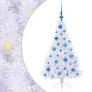 Kunstigt juletræ med 150 LED'er Hvid 120 cm PVC og Stål