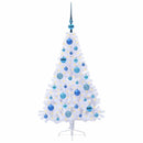 Kunstigt juletræ med 150 LED'er Hvid 120 cm PVC og Stål