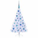 Kunstigt juletræ med 150 LED'er Hvid 120 cm PVC og Stål