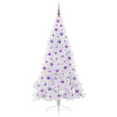 Kunstigt juletræ med 300 LED'er Hvid 180 cm PVC og Stål