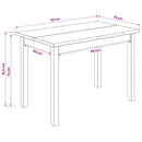 Spisebord EKAI Sort 112 x 70 x 76,5 cm Massivt fyrretræ