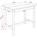 Høj Bar Bord EKAI Hvid 112 x 70 x 91 cm Massivt fyrretræ