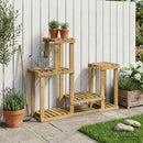 Planteholder Hvid 90 x 25 x 73 cm Massivt Akacietræ