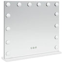 LED Makeup Spejl Hvid 50 x 10 x 44 cm Glas og Stål