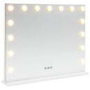 LED Makeup Spejl Hvid 58 x 10 x 47 cm Glas og Stål