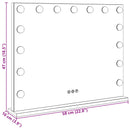 LED Makeup Spejl Hvid 58 x 10 x 47 cm Glas og Stål