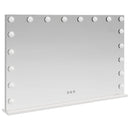 LED Makeup Spejl Hvid 80 x 10 x 52,5 cm Glas og Stål