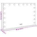 LED Makeup Spejl Hvid 80 x 10 x 52,5 cm Glas og Stål