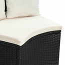 Sofa Sæt 2 pcs Sort Massiv akacietræ og poly rattang
