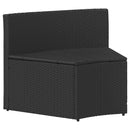 Sofa Sæt 2 pcs Sort Massiv akacietræ og poly rattang