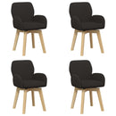 Svingende Spisestole 4 stk. Bouclé Sort 54 x 58 x 87 cm