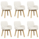 Svingende Spisestole 6 stk. Bouclé Cremefarvet 54 x 58 x 87 cm