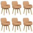 Svingende Spisestole 6 stk. Bouclé Beige 54 x 58 x 87 cm
