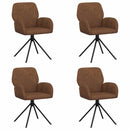 Svingende Spisestole 4 stk. Faux Suede Læder Brun