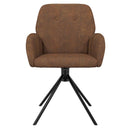Svingende Spisestole 4 stk. Faux Suede Læder Brun