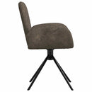 Svingende Spisestole 4 stk. Faux Suede Læder Mørkegrå
