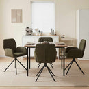 Svingende Spisestole 4 stk. Faux Suede Læder Army Grøn