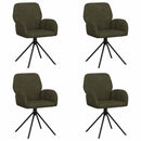 Svingende Spisestole 4 stk. Faux Suede Læder Army Grøn
