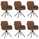 Svingende Spisestole 6 stk. Faux Suede Læder Brun