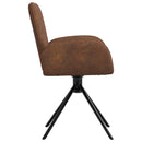 Svingende Spisestole 6 stk. Faux Suede Læder Brun