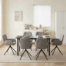 Svingende Spisestole 6 stk. Faux Suede Læder Lysegrå