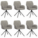 Svingende Spisestole 6 stk. Faux Suede Læder Lysegrå